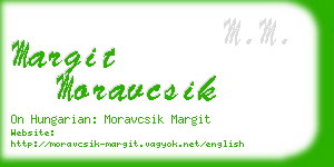 margit moravcsik business card